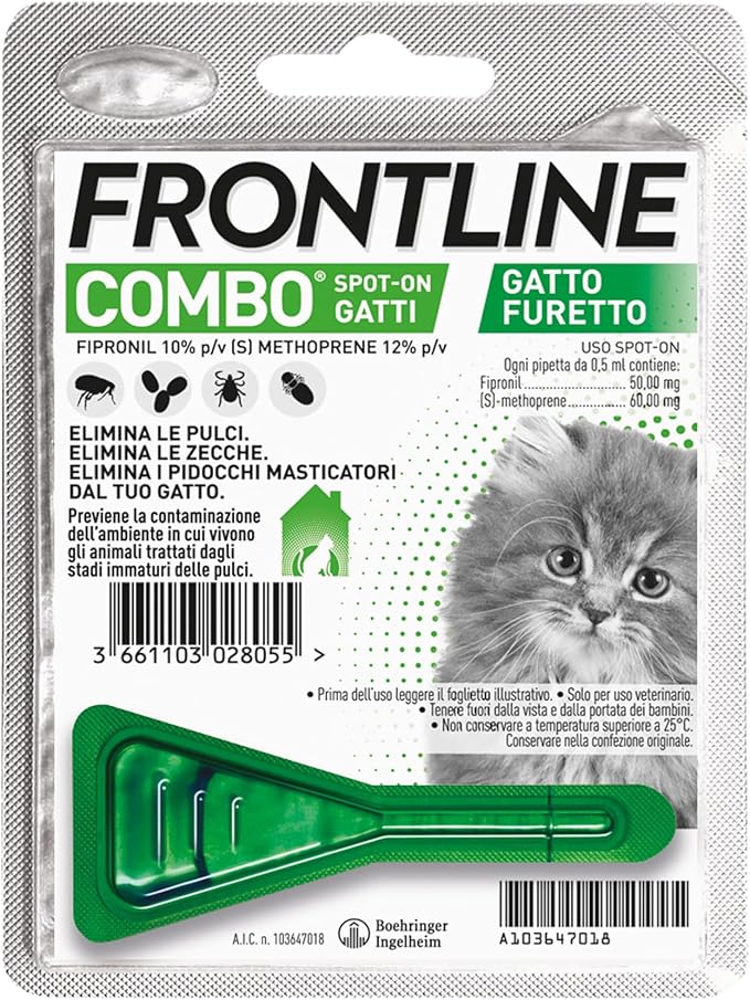 Frontline combo, 1 pipetta, antiparassitario per gatti